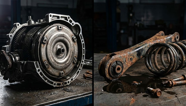 распространенные проблемы Skoda Octavia: коробка передач DSG и изношенные детали подвески с ржавчиной