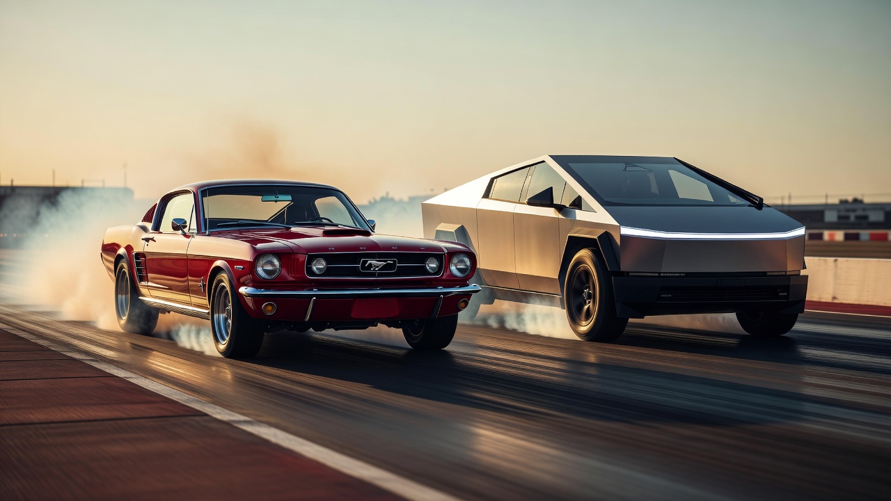 Tesla против Cybertruck: Ford Mustang уничтожил пикап Илона Маска на дрэге — видео