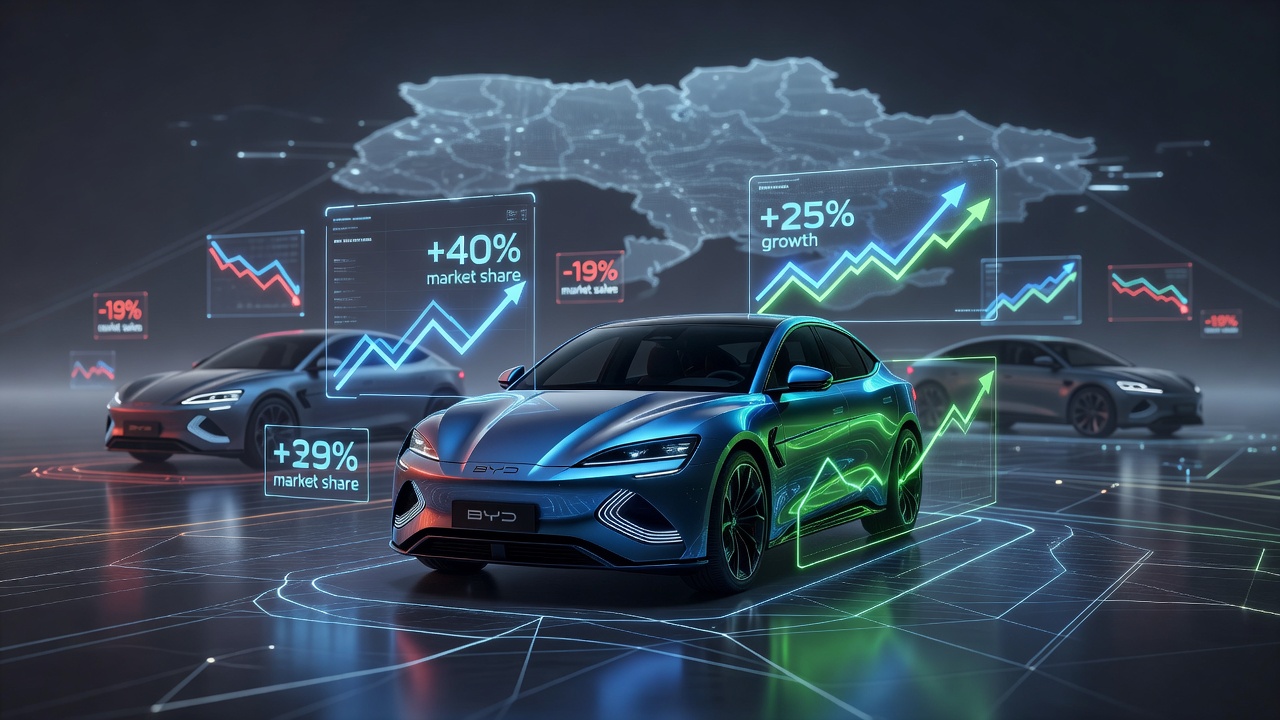 Спрос на китайские авто в Украине упал на 19%, но BYD остаётся лидером